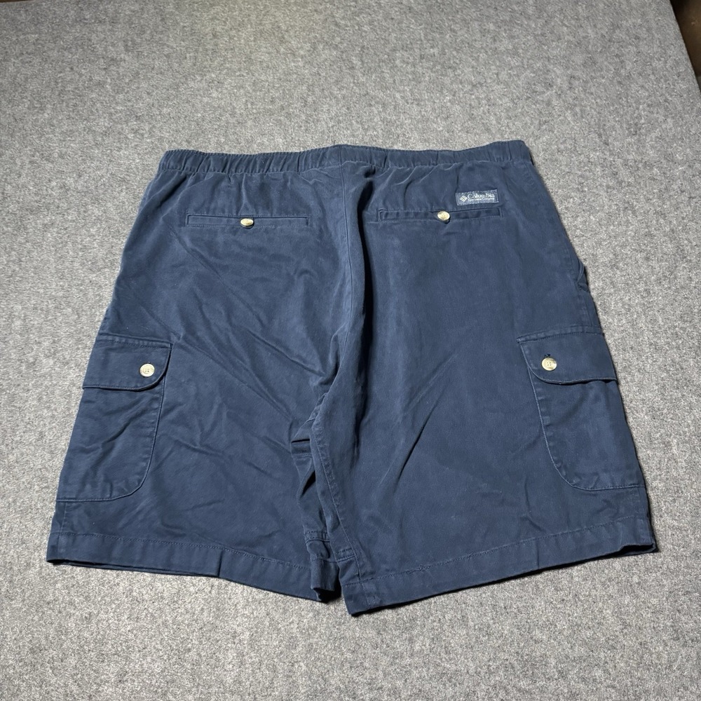 Vintage Columbia Mens Heavyweight Belted Cargo Short Size XXL Blue Outdoor Fish - Picture 4 of 8
